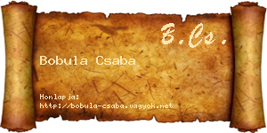 Bobula Csaba névjegykártya
